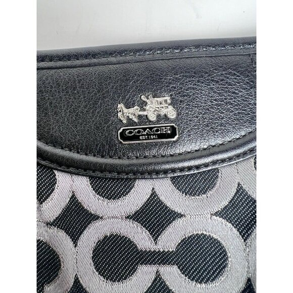 Coach Black Logo Small Canvas Wristlet - Picture 4 of 11